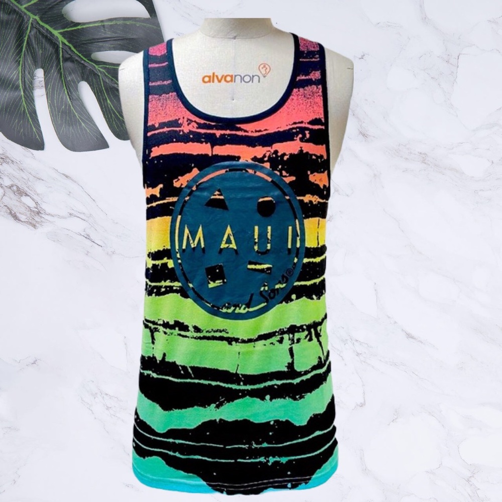 Men’s Summer Maui Tank Top Beach Boating Surf Camp